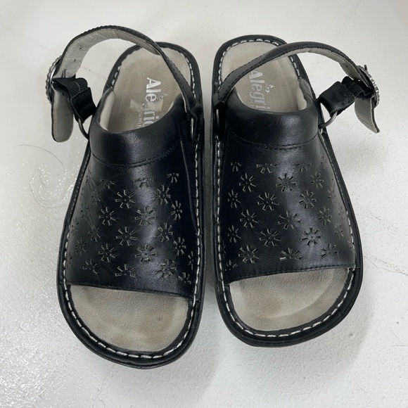 Alegria Shoes - Alegria Black Floral Cutout Sandals